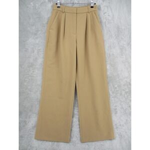 Abercrombie Fitch Pants Womens 28 Curve Love Sloane Tailored Khaki Wide Leg Tan